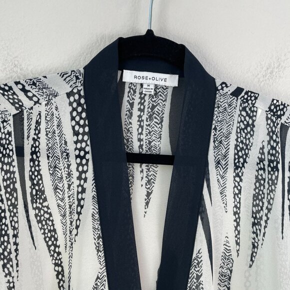 Rose+Olive Womens Medium Kimono Cardigan Shrug Top Tie Front - Picture 8 of 11